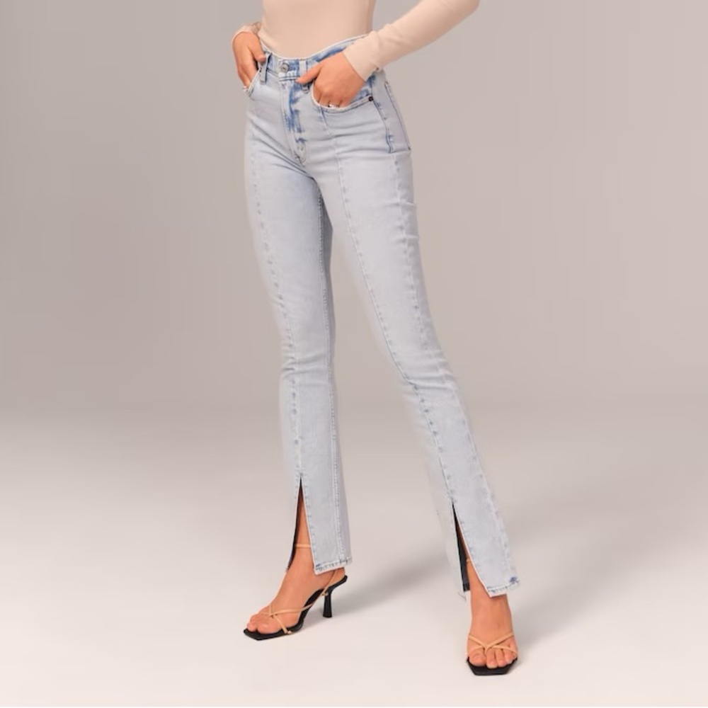 Abercrombie High Rise Skinny Jean- Light with Vent Hem